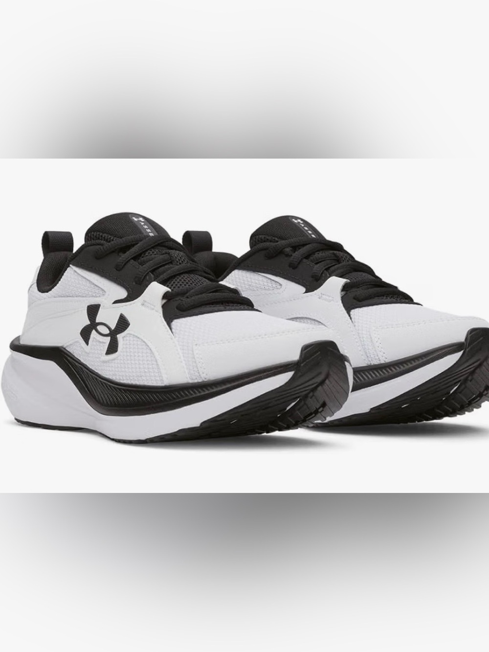 Worn once! Under Armour UA Charged Assert 10 Athletic Shoes White & Black